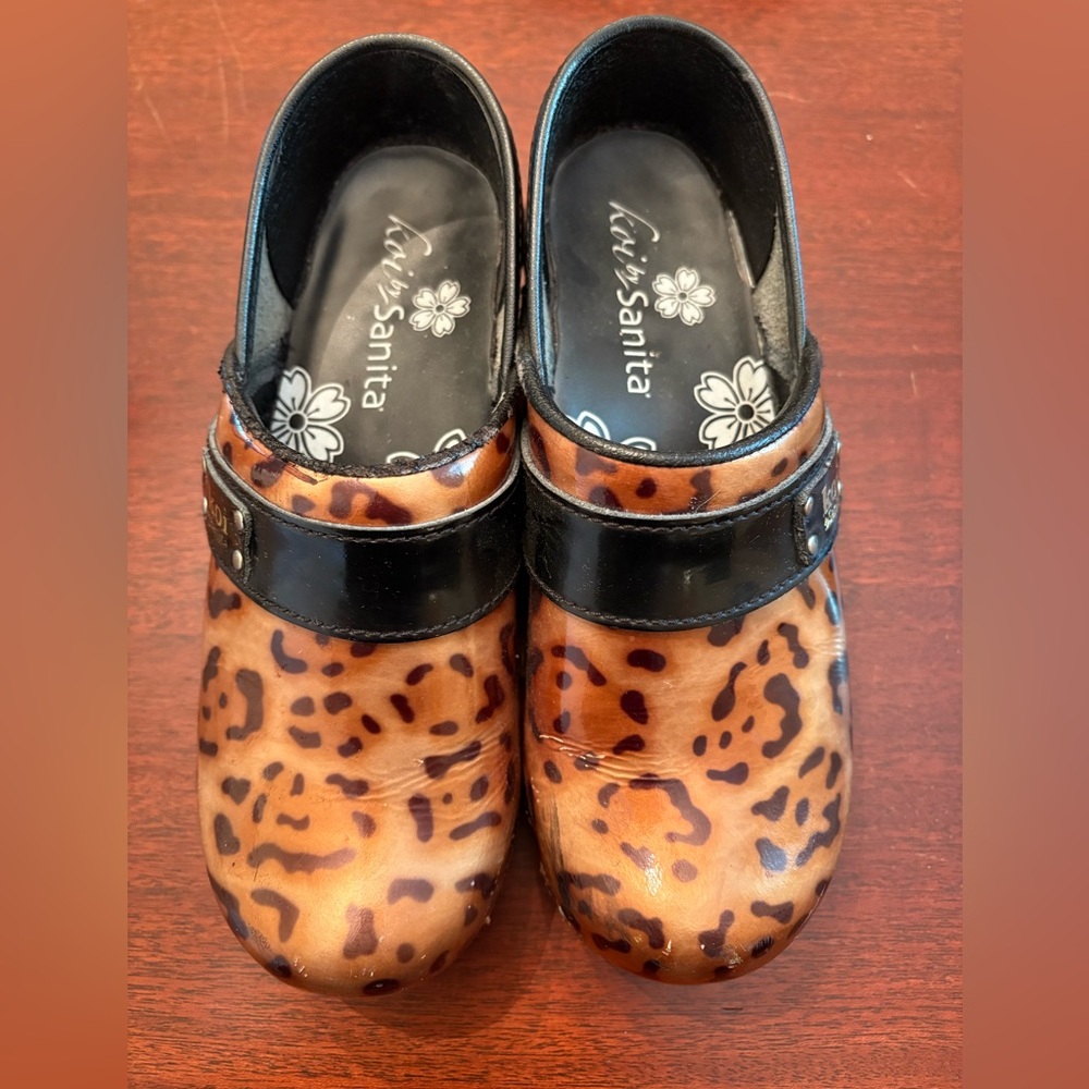 Sanita Koi Leopard Comfortable Professional Clogs - Size 36